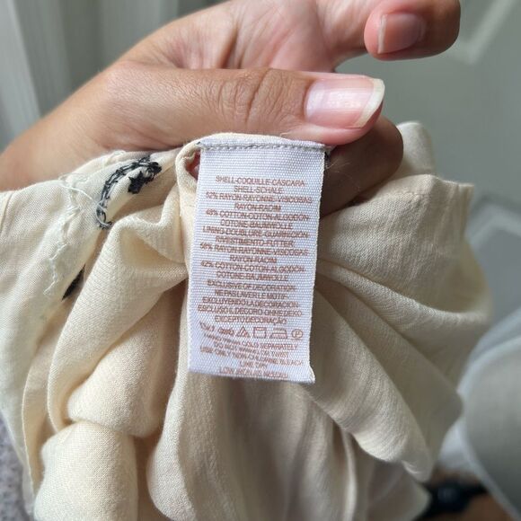 Free People Frida Embroidered Dress in Ivory Boho Drape Sleeve Mini Womens S - Picture 6 of 6